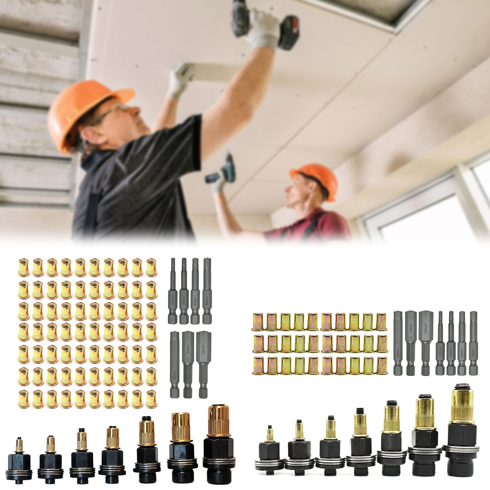 Home Improvement Shows - M3-M10 มือ Rivets NUT เครื่องมืออะแดปเตอร์โลหะคู่มือ NUT